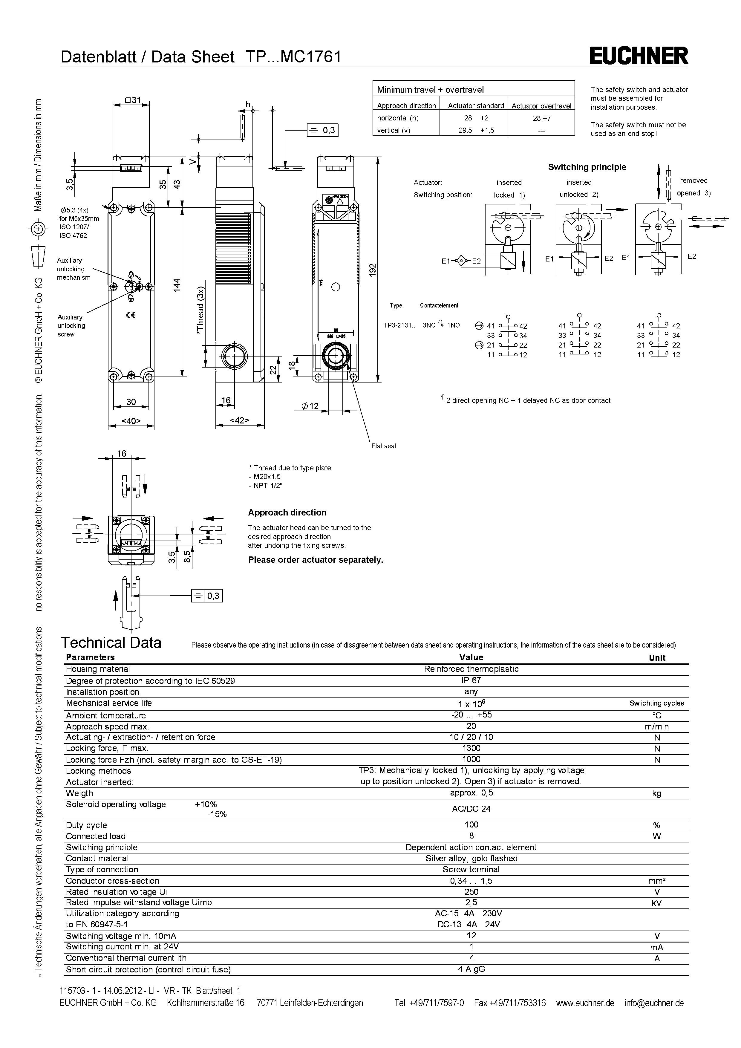 TP3-2131B024MC1761 (Order no. 084157) | EUCHNER