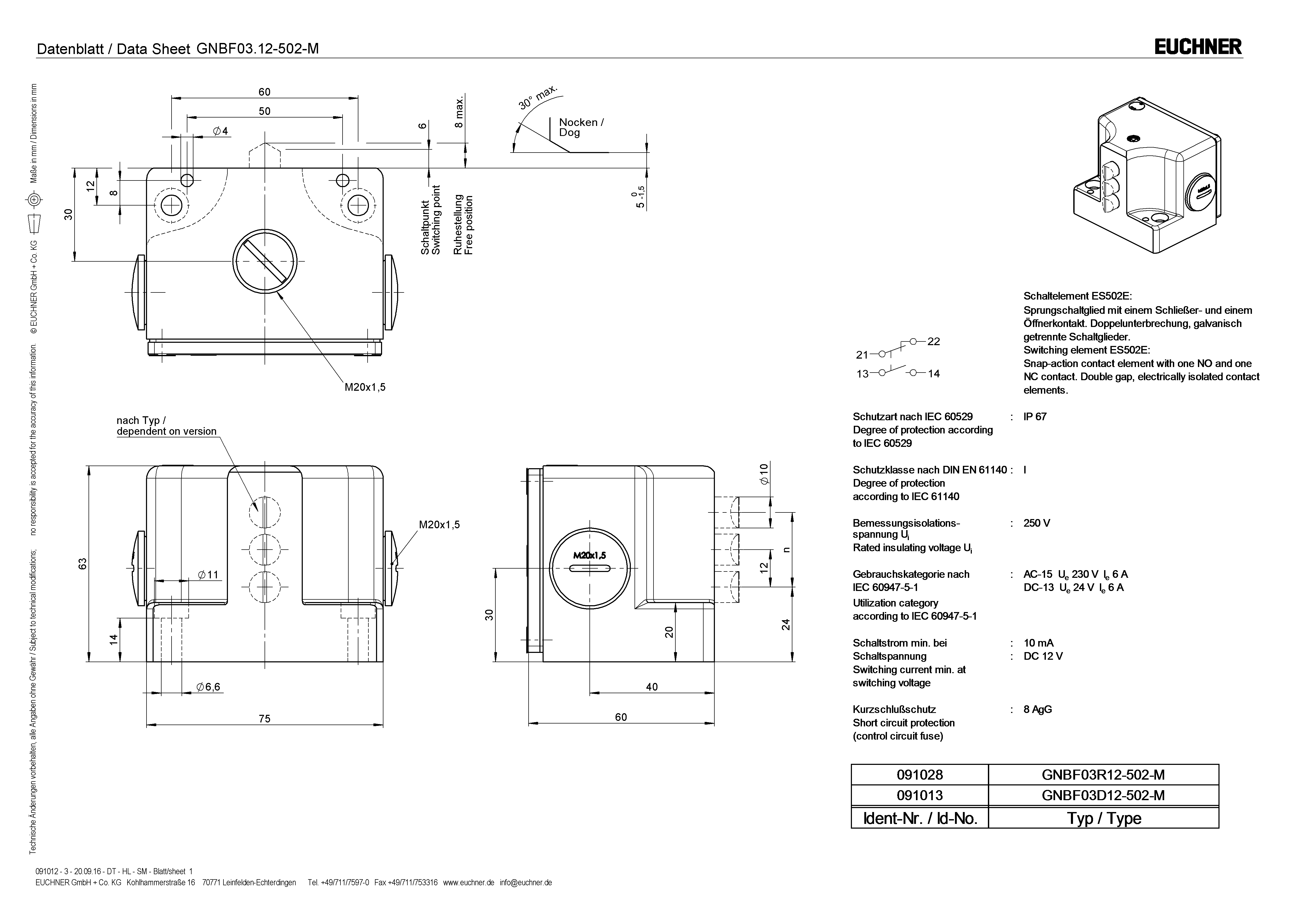 GNBF03D12 502 M Order No 091013 EUCHNER gnbf03d12-502-m-order-no-091013-euchner