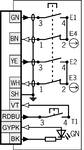 Wiring diagram 2220 with 1 pushbutton and 1 LED