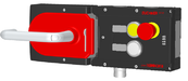 MGB-L0H-ARA-L-110958<br>Interlocking set MGB-L0H-ARA..., with 2 pushbuttons, emergency stop, incl. label carrier, RC18