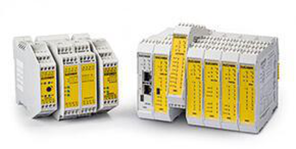 Safety relays, control systems and filter module