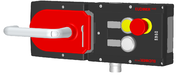 MGB-L2H-ARA-L-110616<br>Zuhalteset MGB-L2H-ARA..., (Zuhaltung durch Magnetkraft) mit 2 Taster, Not-Halt, inkl. Beschriftungsträger, RC18