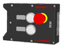 MGB-L0-ARA-AM3A1-M-L-121259<br>Interlocking module MGB-L0-ARA..., with 2 pushbuttons, emergency stop, incl. label carrier